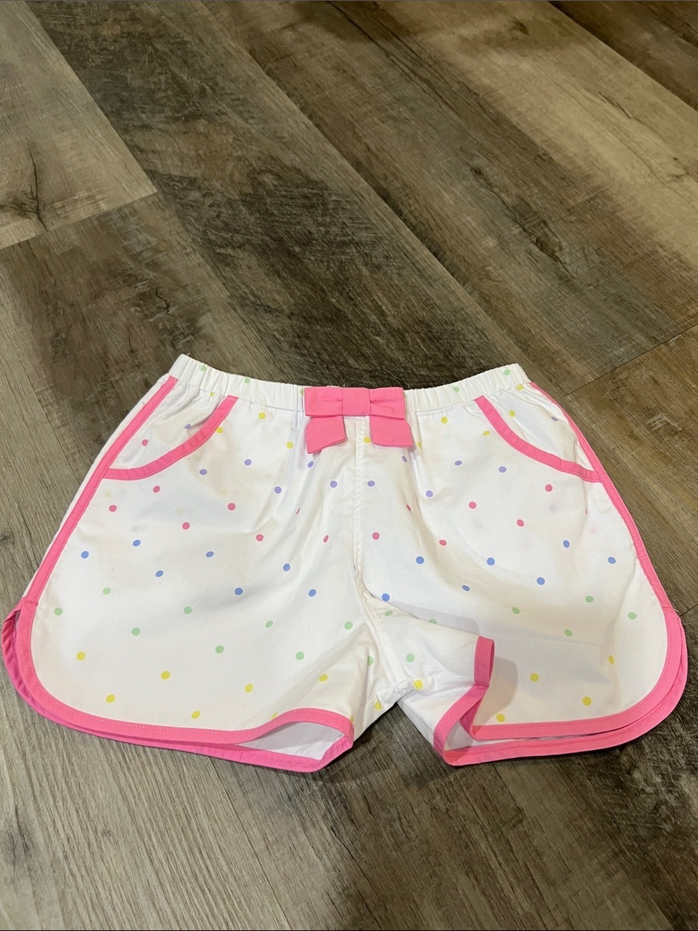The Beaufort Bonnet Polka Dot Shorts with Pink Trim and Bow size 10 - Picture 1 of 5